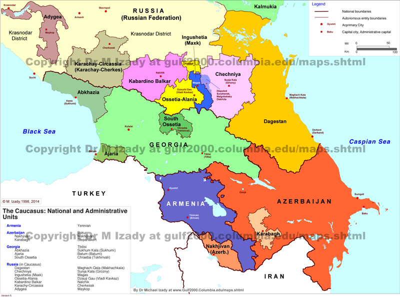 Caucasus, Administrative Subdivisions