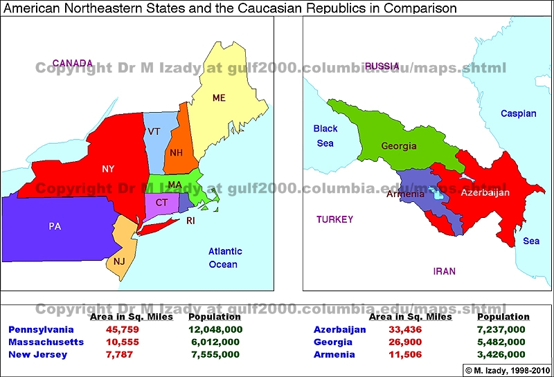 Caucasus, Comparative Area