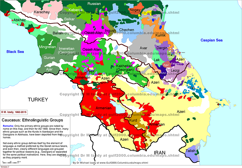 Caucasus, Ethno-Linguistic Makeup (summary)
