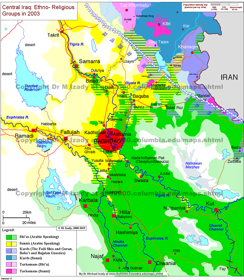 Central Iraq, Ethnic Composition in 2003 (summary)