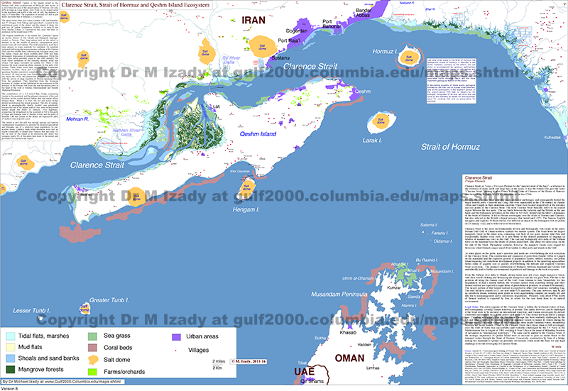 Clarence Strait, Strait of Hormuz and Qeshm Island Ecosystem
