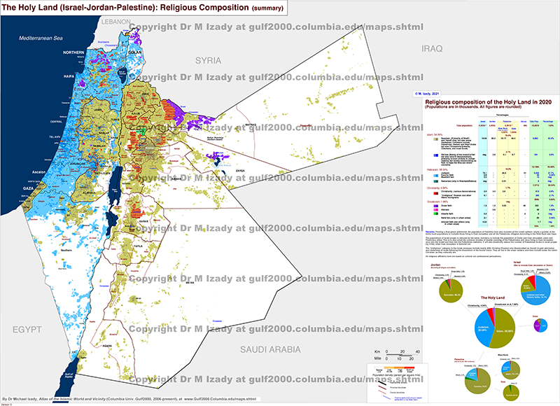Holy Land (Israel, Jordan, Palestine), Religions (summary)