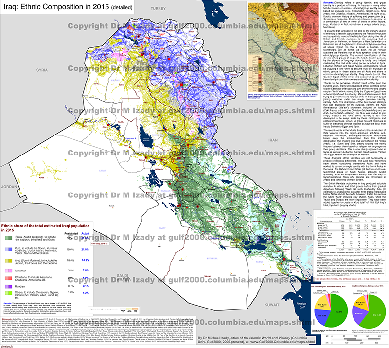Iraq, Ethnic Groups, 2015 (detailed)