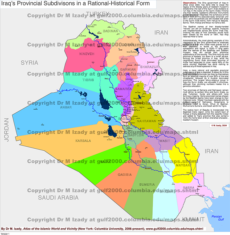 Iraq's Provincial Subdivisions in a Rational-Historical Form