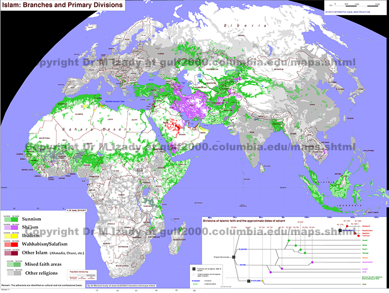 Islamic World Branches and Primary Divisions