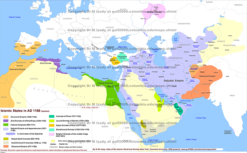 Islamic States in AD 1100 (detailed)