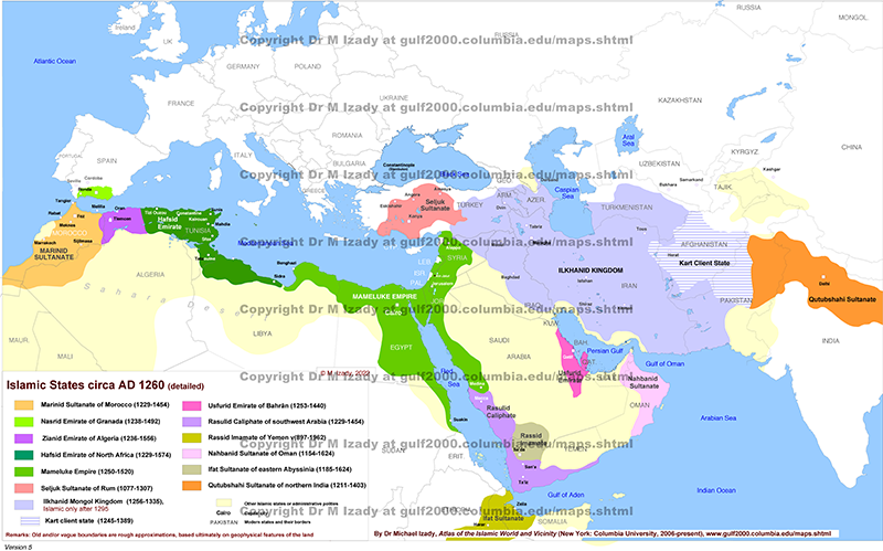 Islamic States ca. AD 1260 (detailed)