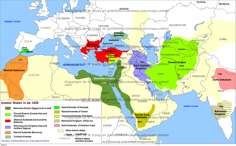 Islamic States ca. AD 1450 (summary)