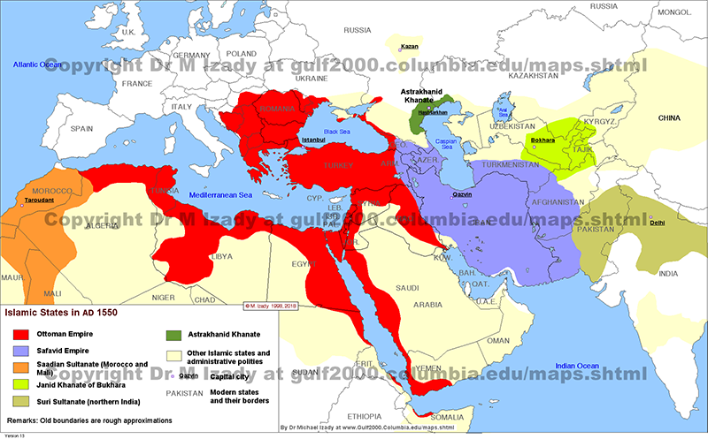 Islamic States ca. AD 1550 (summary)