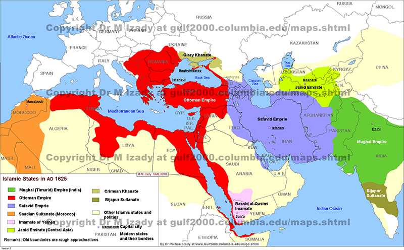 Islamic States ca. AD 1625 (summary)