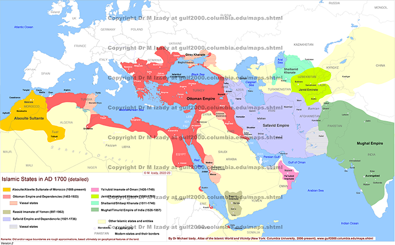 Islamic States ca. AD 1700 (detailed)