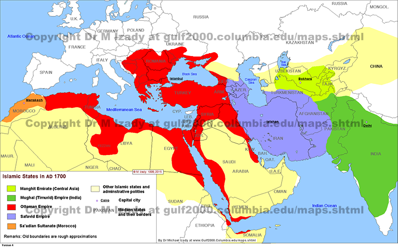 Islamic States ca. AD 1700 (summary)