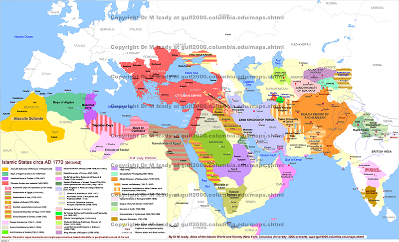 Islamic States ca. AD 1770 (detailed)