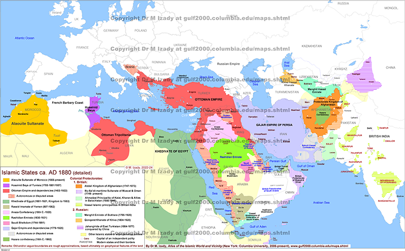 Islamic States ca. AD 1800 (detailed)