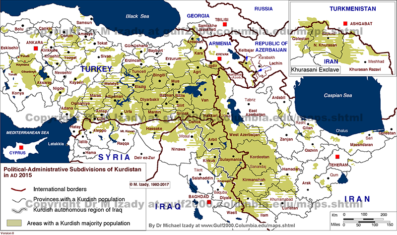 Kurdistan: State Administrative Units in 2015