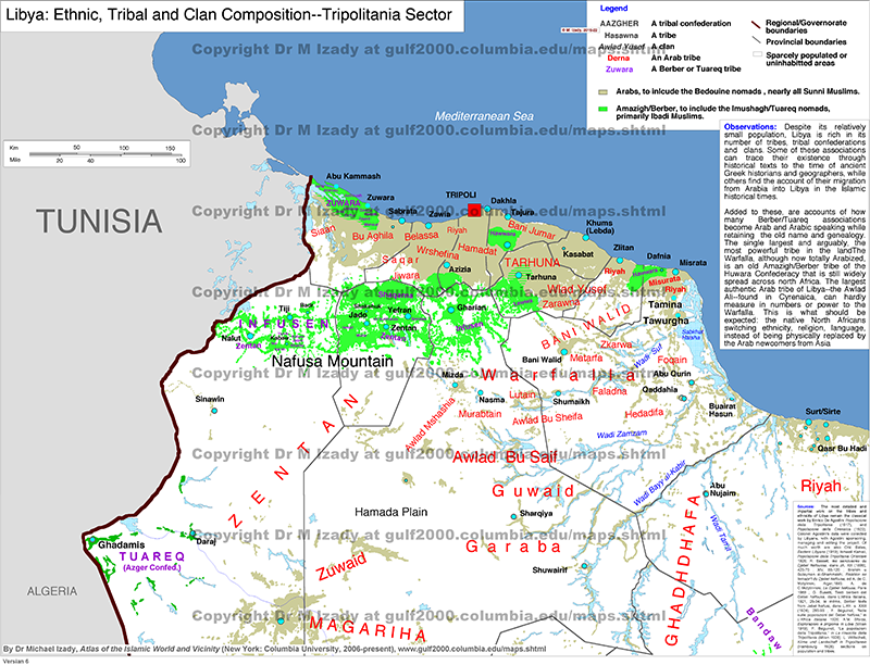 Libya: Ethnic and Tribal Composition--Tripolitania Sector