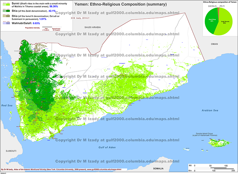 Yemen, Ethnic and Religious Composition (summary)